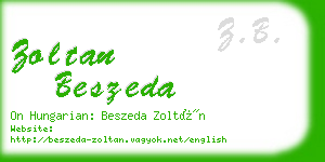 zoltan beszeda business card